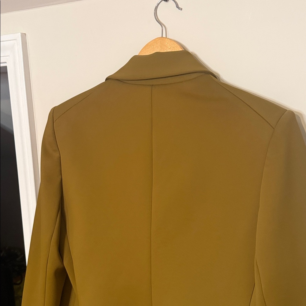 Express Supersoft Double Knit Double Breasted Blazer Oversized Boyfriend CAMEL - Picture 8 of 12